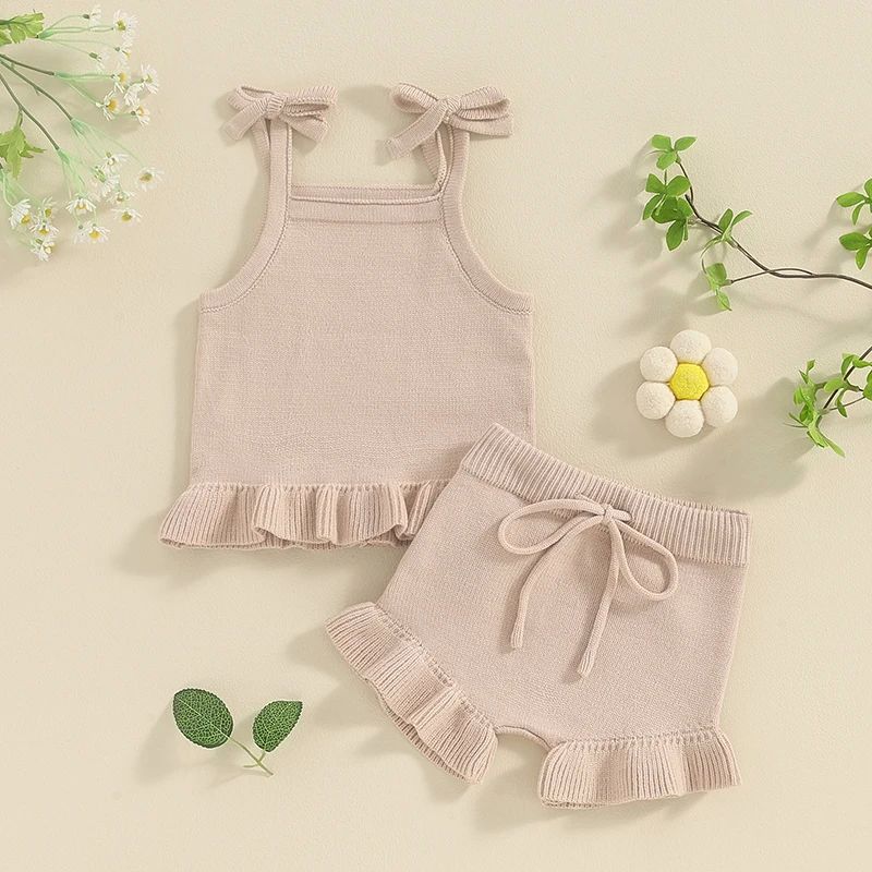 Baby Girl Knitted Shorts Clothing Suit