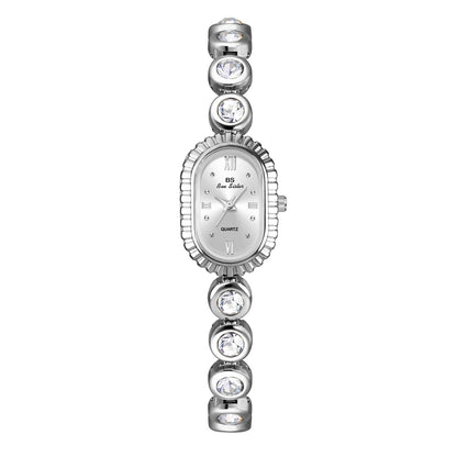 Womens Mid-century Light-luxury Jewelry Oval-arch Fashion Petite Watch