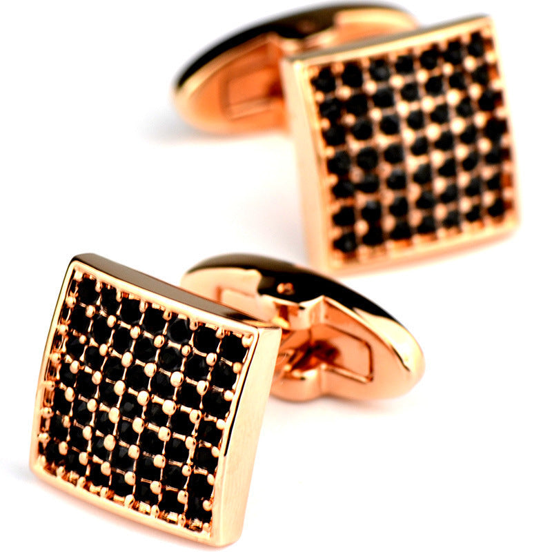 Full Diamond Rose Gold Cufflinks