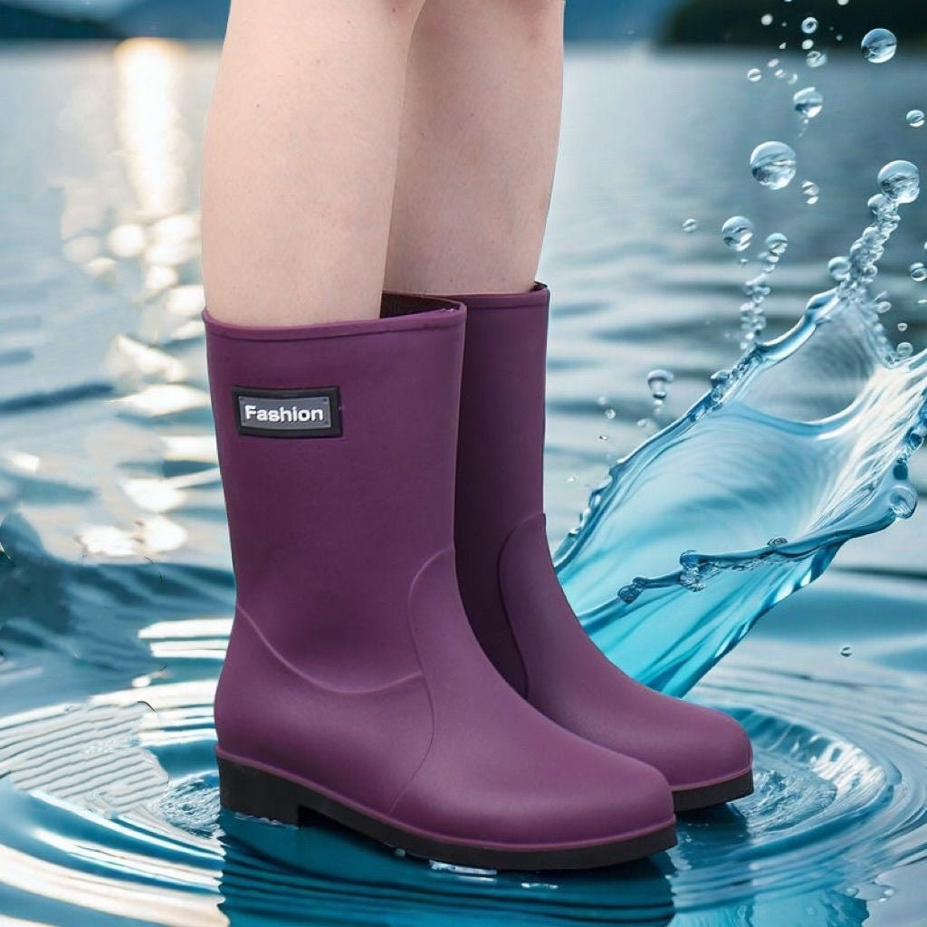 Women's Non-slip Mid-calf Soft Bottom Rain Boots