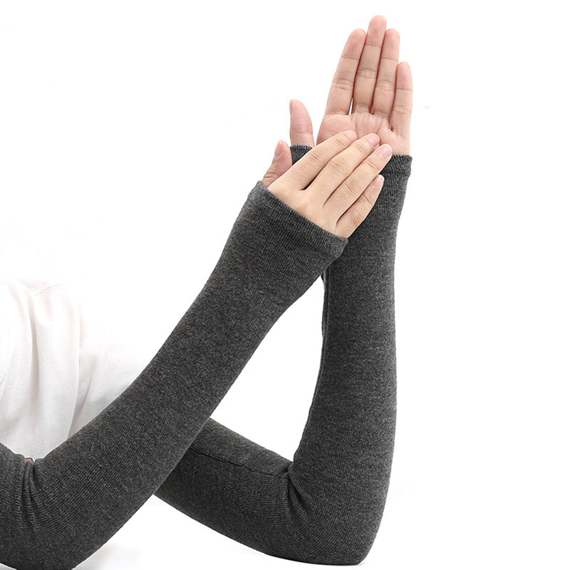Women's Pure Cashmere Arm Warmers - Knitted Elastic Sleeve Covers for Winter Cold Weather Protection