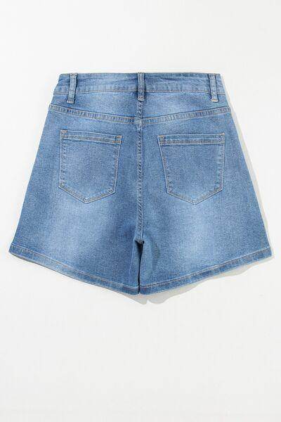 Rhinestone High Waist Denim Shorts for Stylish Summer Wear