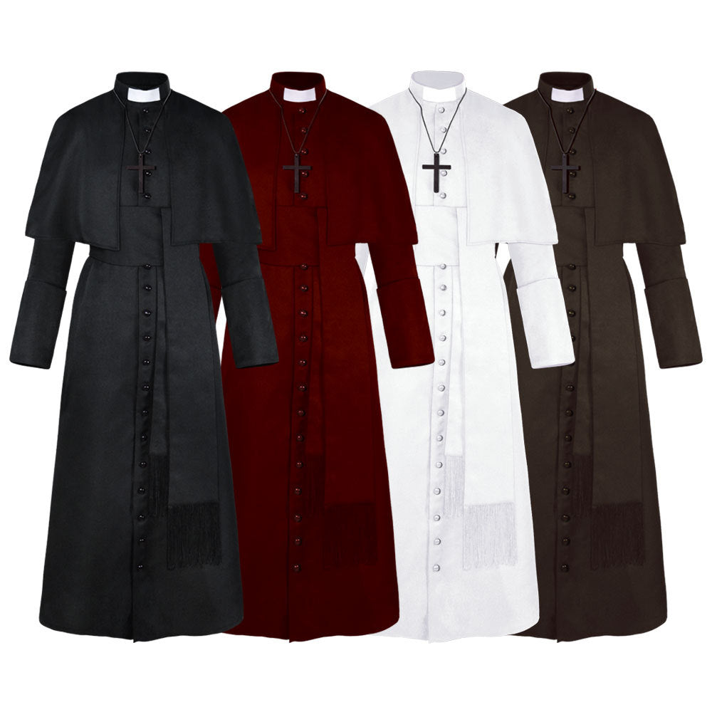 Halloween Priest Medieval Retro Cosplay Costume