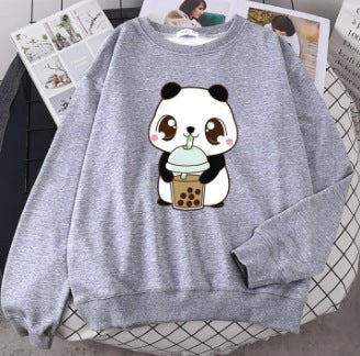 Plus Size Sweater Round Neck Printed Letters Loose Comfortable Top