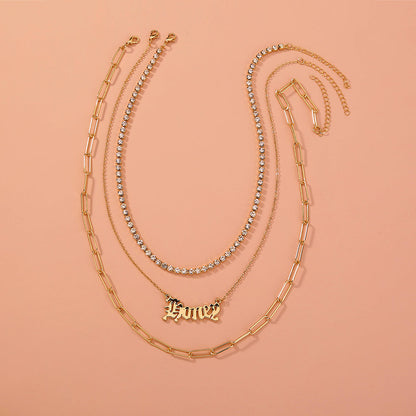Monogram pendants, multi-layer necklaces,