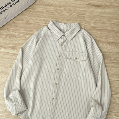 Retro Long-sleeve Shirt Jacket Men