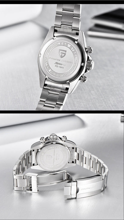 Multifunctional Stainless Steel Quartz Watch for Men