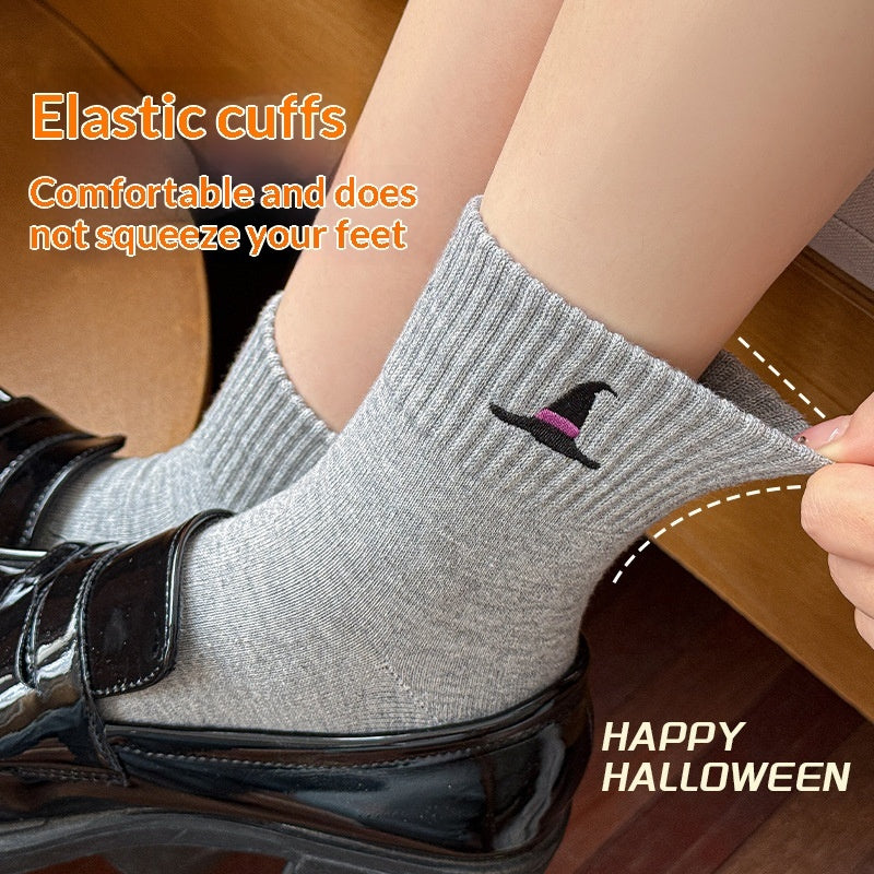 Skull Crew Socks Breathable Warm Cotton Blend