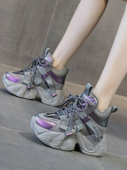 Chunky Platform Lace Up Sneakers