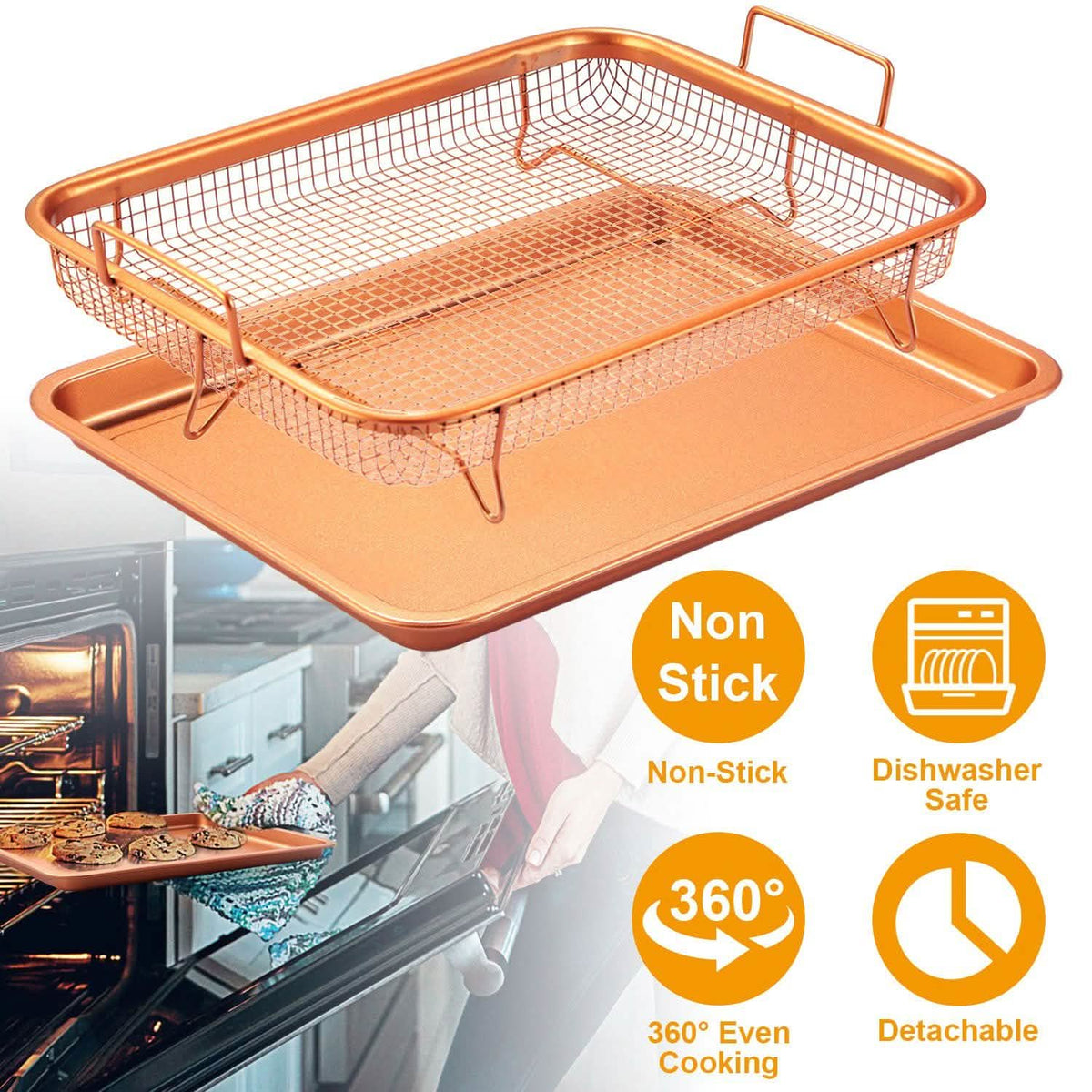 Crispy Tray Set Non Stick Grill Basket