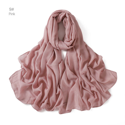Modal Solid-color Thin-edged Breathable Headscarf