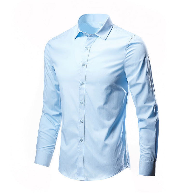 Men White Casual Suit Shirt Solid Color