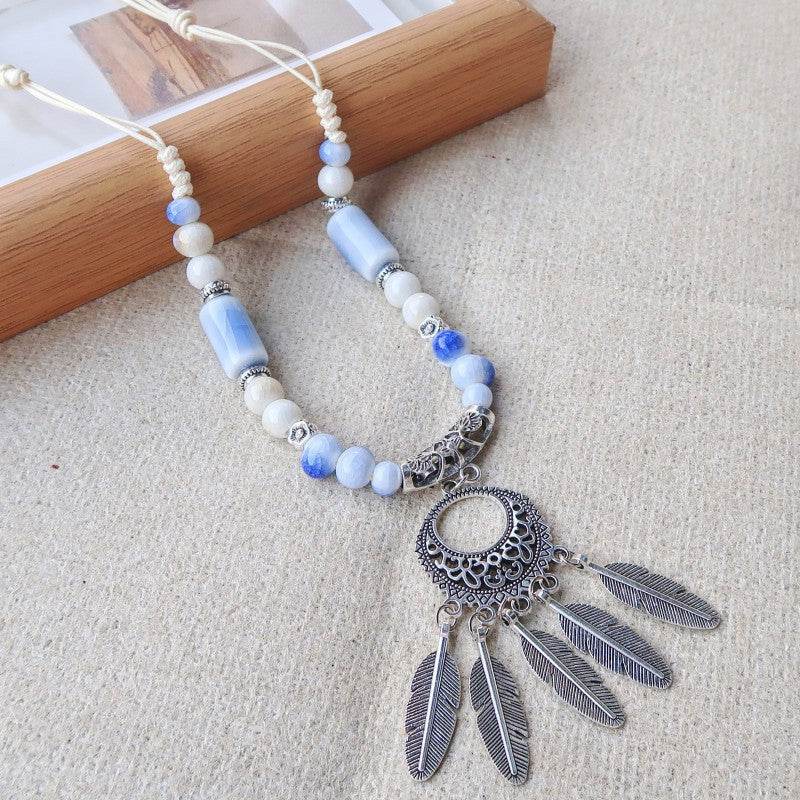 Vintage Ethnic-Style Ceramic Necklace For Women