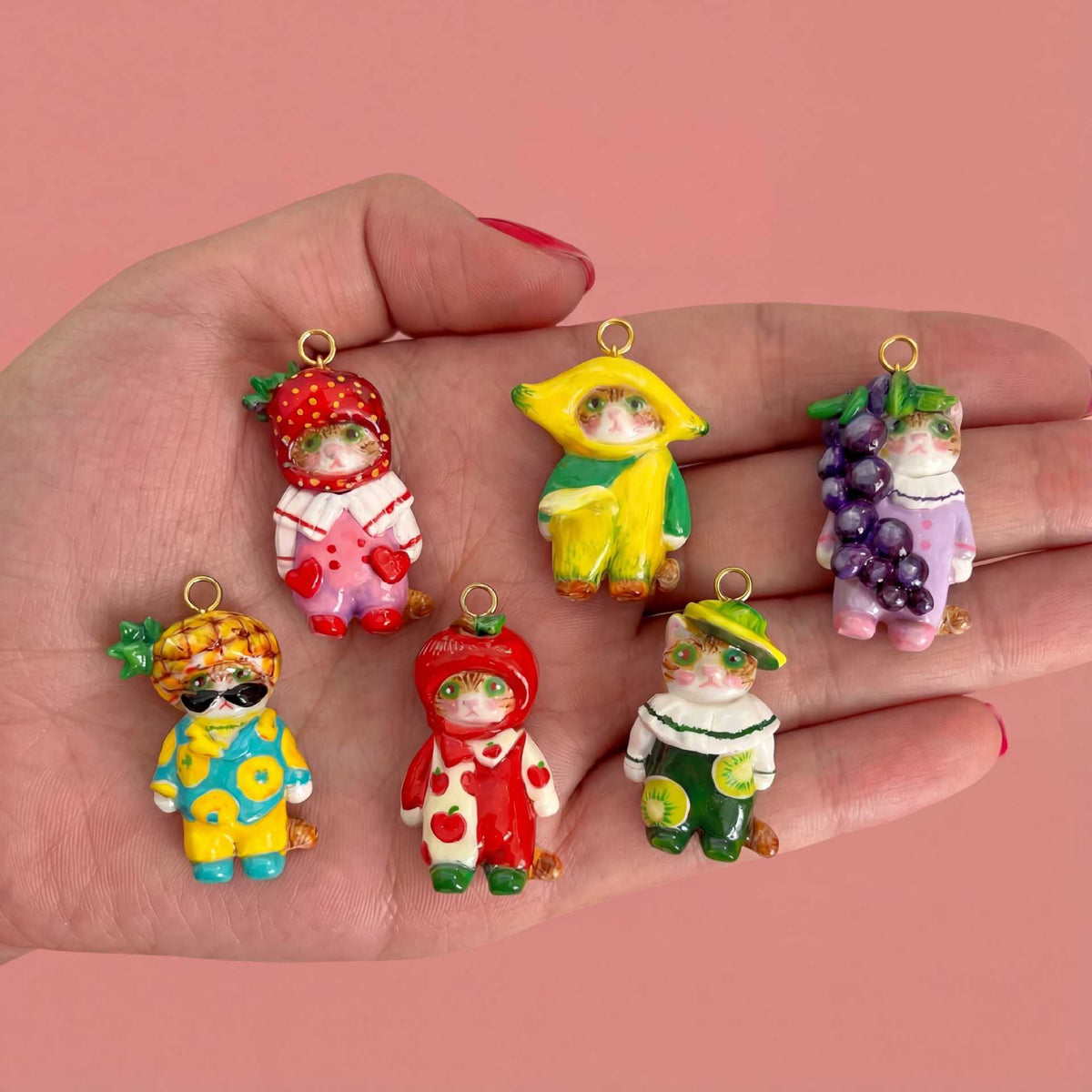 Cute Fruit-shaped Kitten Pendant