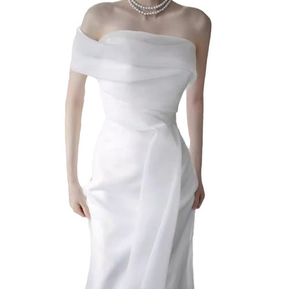 French Off-shoulder Light Wedding Dress Bride