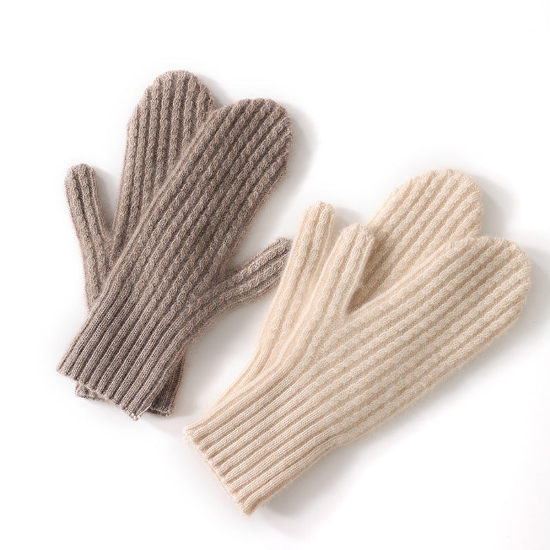 New Twisted Thickening Thermal Windproof Mittens