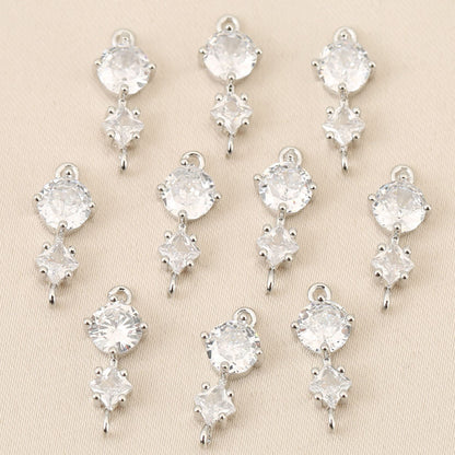 Copper-plated 18k Gold Double Hoop Earring Zircon Accessories