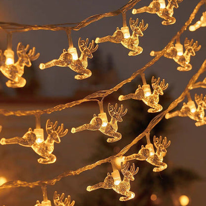 Led Elk Christmas Tree Snowflake Star Light String