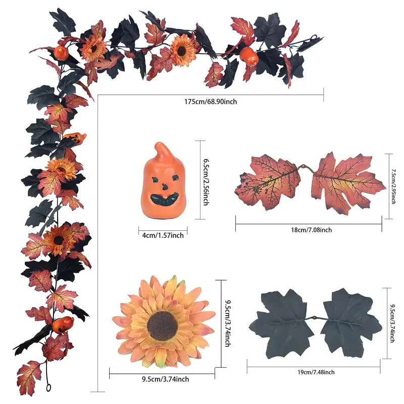 Artificial Halloween Pumpkin Vine Party Decorations