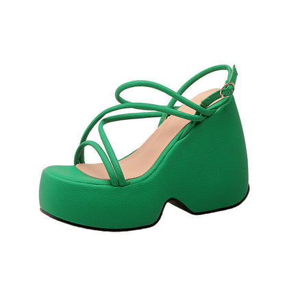 Womens Summer Platform Open-Toe Sandals
