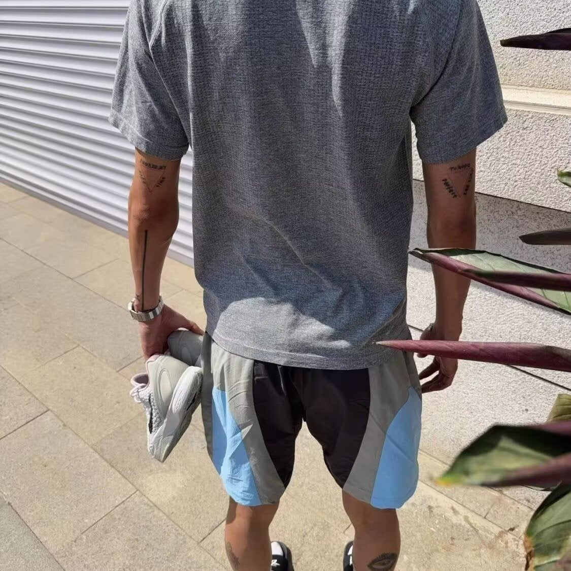 Retro Color-block Patchwork Lightweight Athletic Shorts
