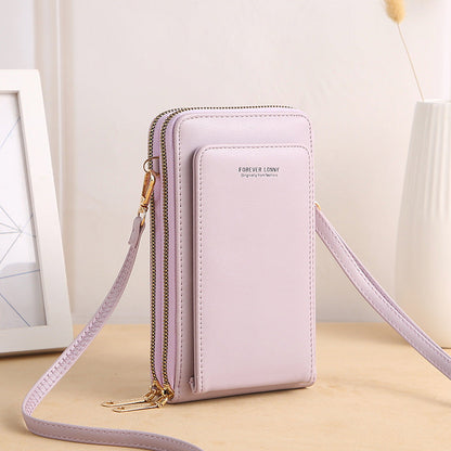 Touchscreen Simple Coin Purse Zipper Red