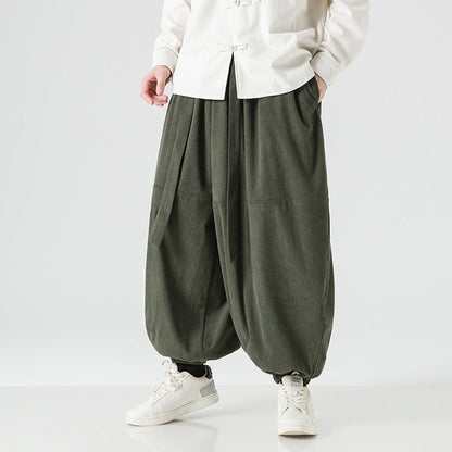 Men's Loose-fitting Harem Pants With Elastic Cuffs