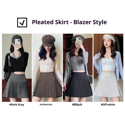 Woolen Slim Pleated Skirt For Women