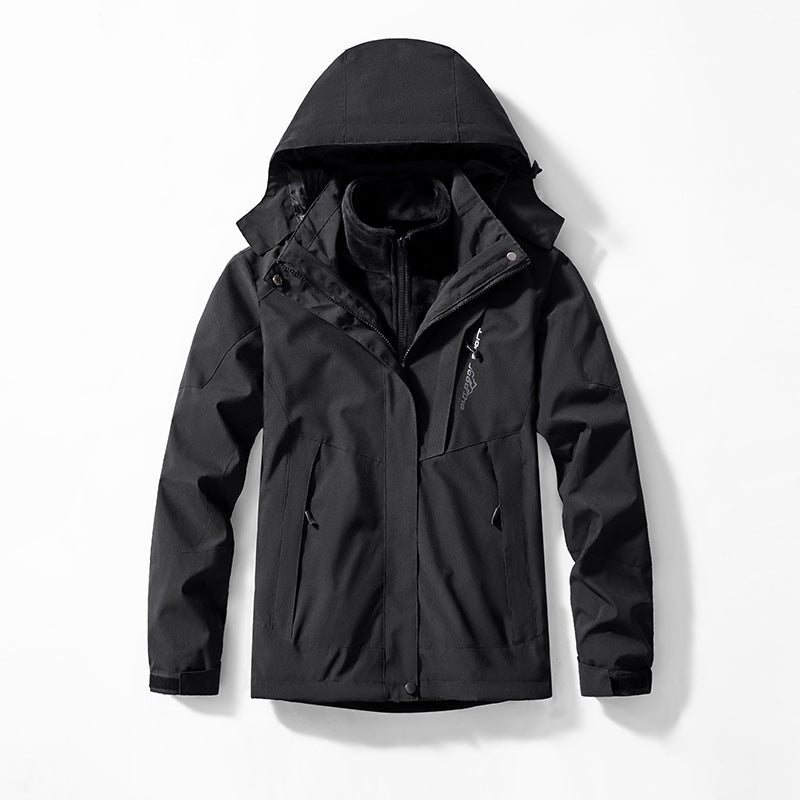 3-in-1 Mink-velvet Liner Two-piece Set Detachable Warm And Windproof Shell Jacket