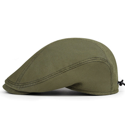 Retro British Canvas Beret Solid Color Minimalist