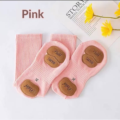 Womens Spring Autumn Dance Socks With Leather Soles Non-slip For Modern Dance Practice