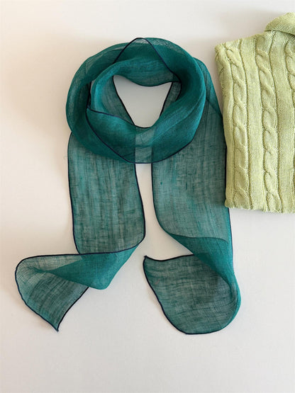 Semi-transparent Linen Scarf Ribbon Hairband