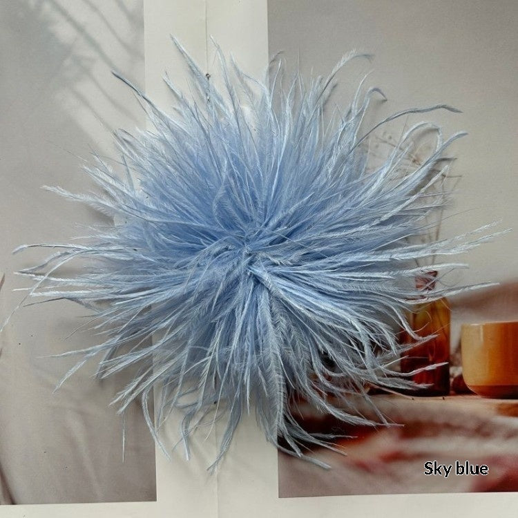 New Colorful Ostrich-feather Brooch Headdress Hair Clip