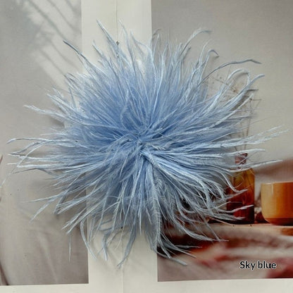 New Colorful Ostrich-feather Brooch Headdress Hair Clip