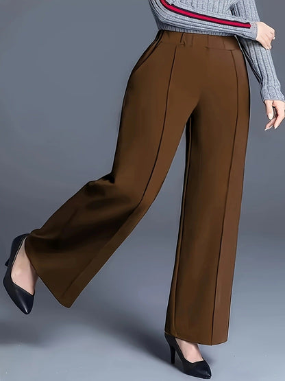 Women's Four-Season Solid-Color Loose-Fit Slimming Casual Trousers
