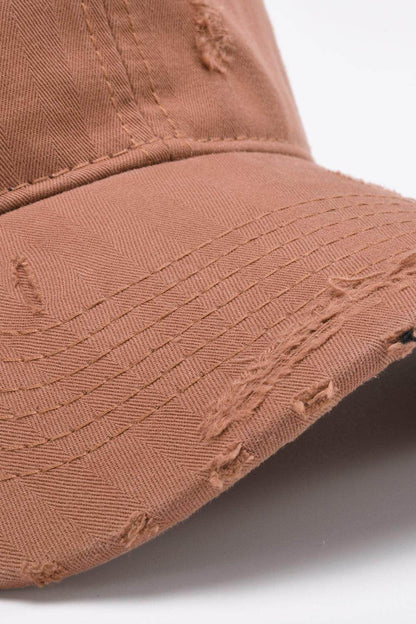 Distressed Adjustable Baseball Cap for Casual Style