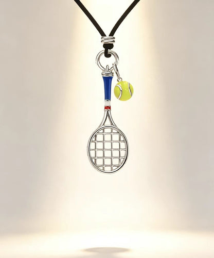 Tennis Rackets Necklace Enamel Craft Retro Easy Matching