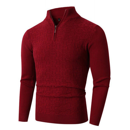 Mens Trendy Slim-fit Solid-color Thermal Sweater