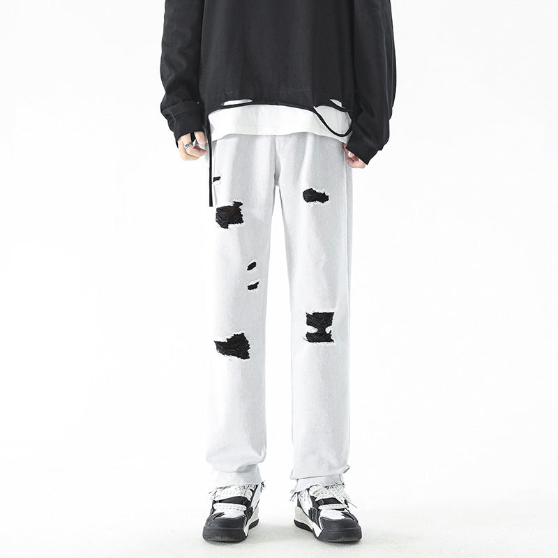 Fashion Personality American White Jeans Men