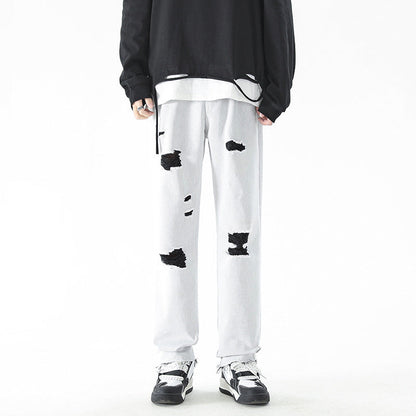 Fashion Personality American White Jeans Men