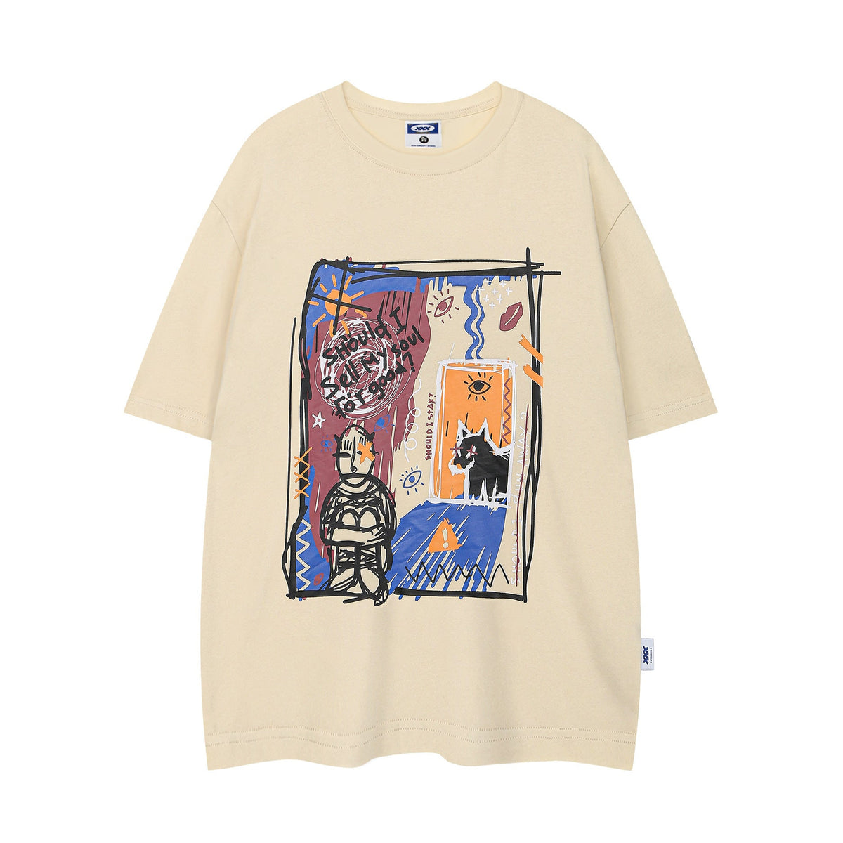 Women's American-style Retro Graffiti Couple Short-sleeved T-shirt