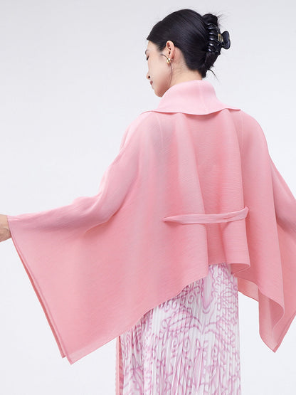 Loose-fitting Collared Tie-waist Irregular High-quality Versatile Cardigan Shawl