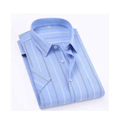 Cotton Business-Casual Plaid Striped Shirt For Men