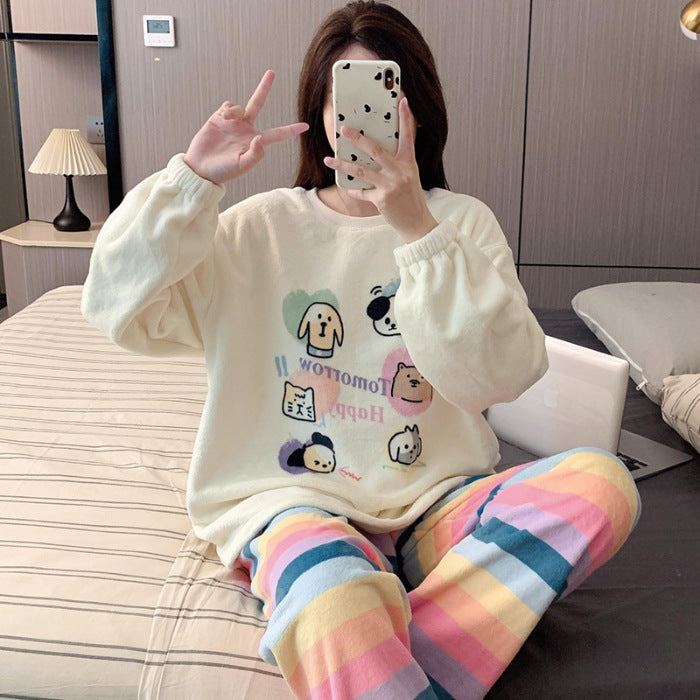 Women's Warm Loungewear Outer Wear Suit