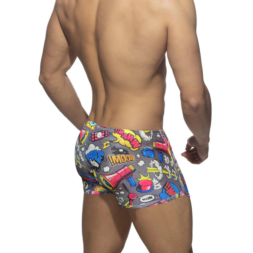 Boys' Nylon Bikini Boxer Swimming Trunks