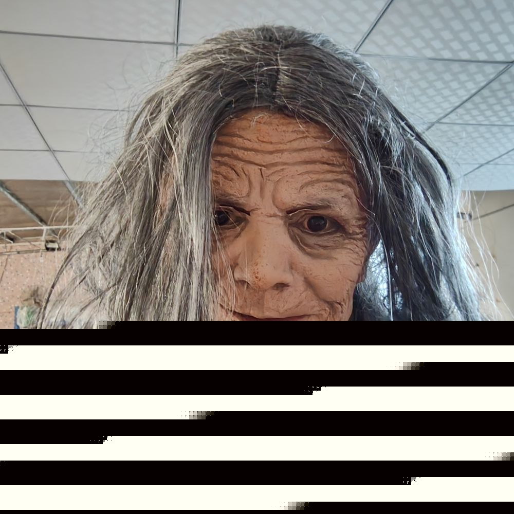 Halloween Granny Mask Latex Headset