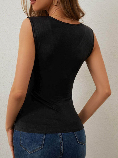 Rhinestone Detail Surplice Tank Top for Women Stylish Wear