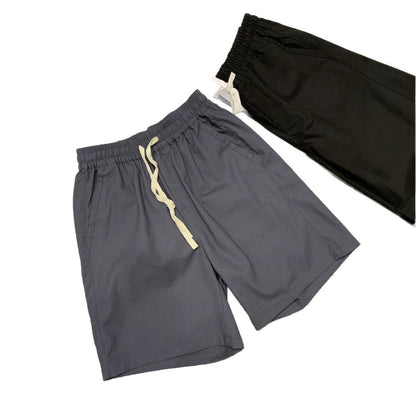 Breathable Solid-Color Casual Men's Drawstring Shorts