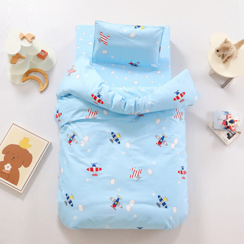 Cotton Kindergarten Three-piece Bedding Set