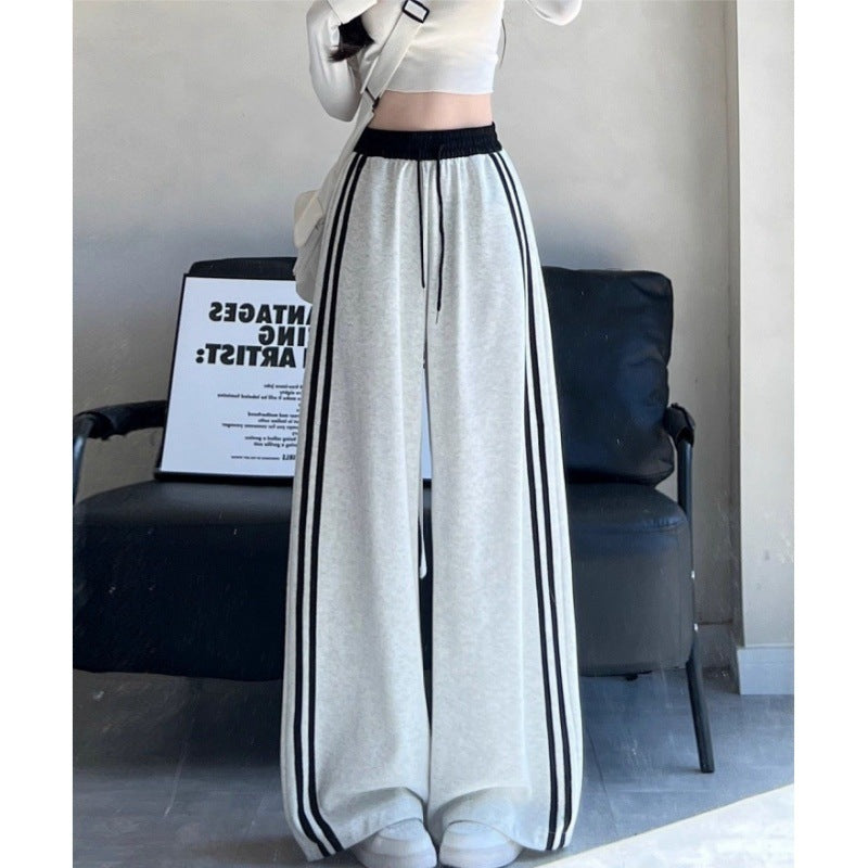 Retro Women's Sweatpants Springautumn Loose-fit Wide-leg